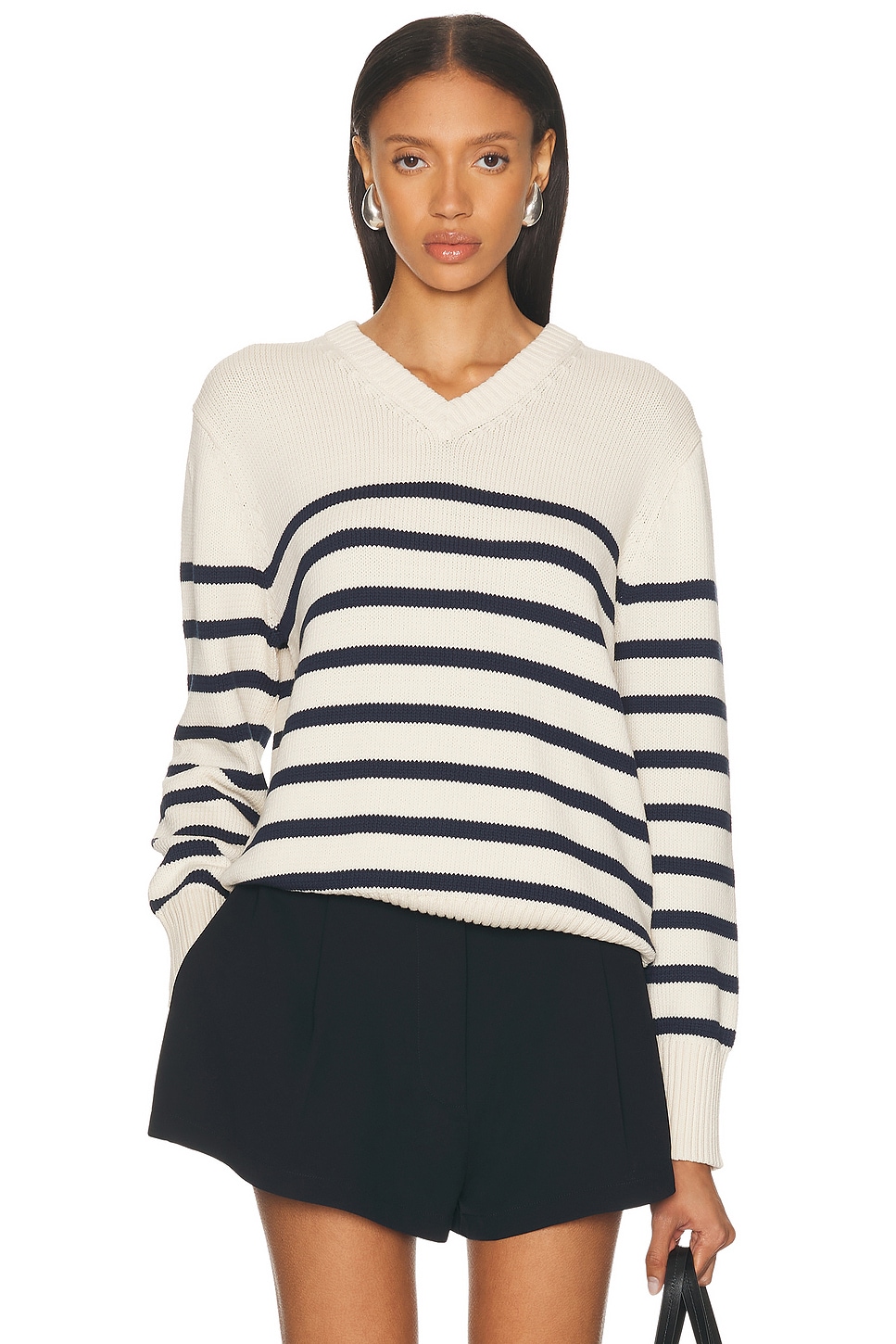 Jenni Kayne Cotton Cate V Neck Sweater