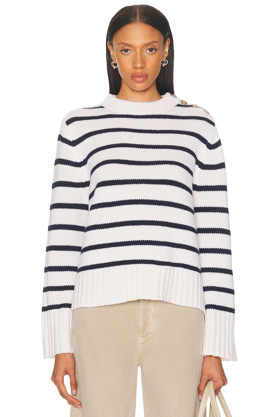 Grace Crewneck Sweater in White