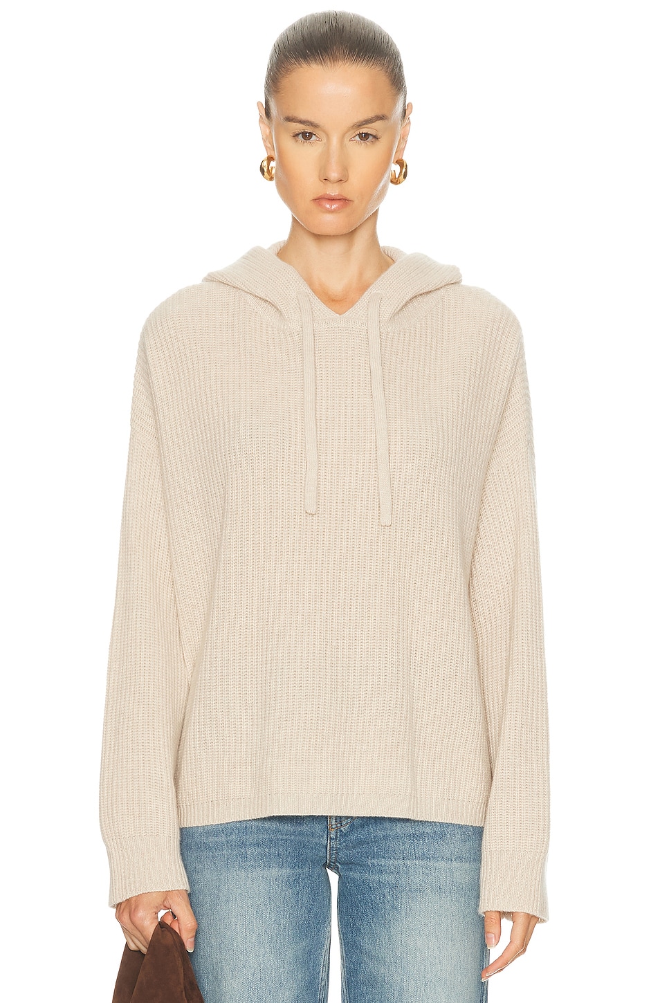 Image 1 of Jenni Kayne Cashmere Fisherman Hoodie in Oatmeal