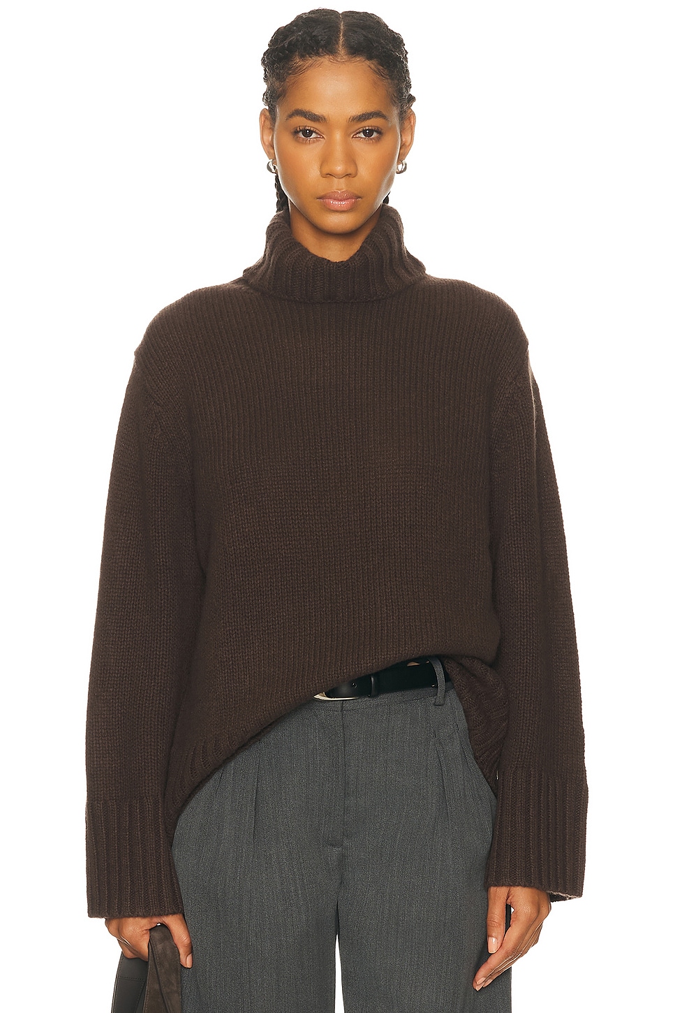 Image 1 of Jenni Kayne Cashmere Jet Turtleneck in Chocolate