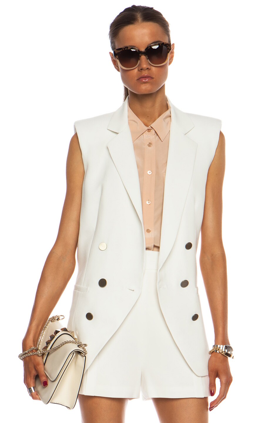 Image 1 of Jenni Kayne Acetate-Blend Vest in Ivory