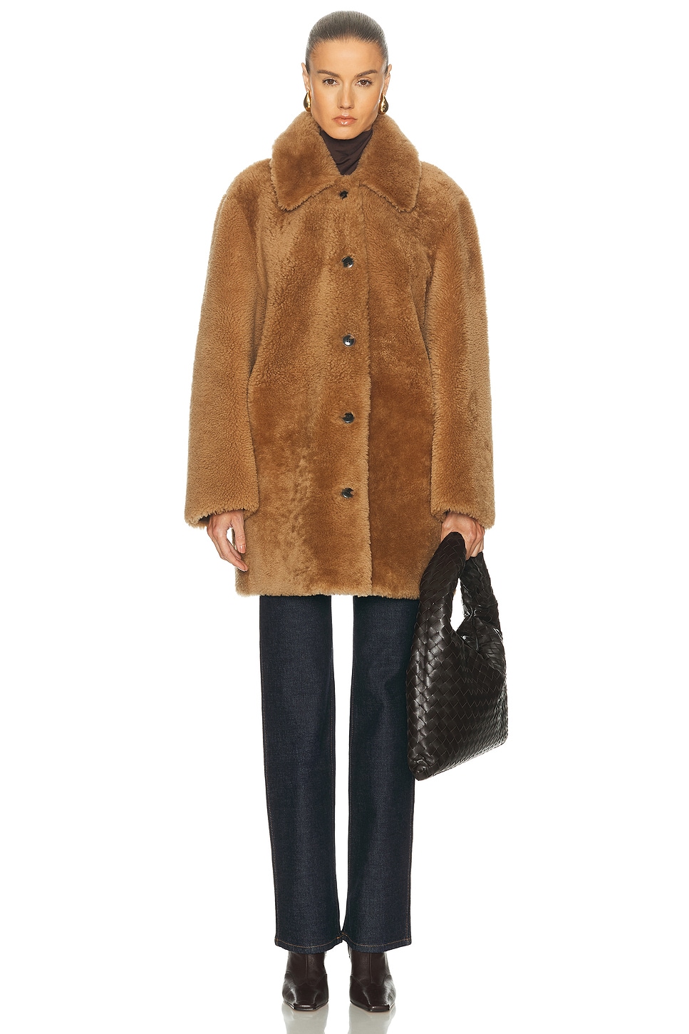 Image 1 of Jenni Kayne Shearling Aurora Coat in Camel