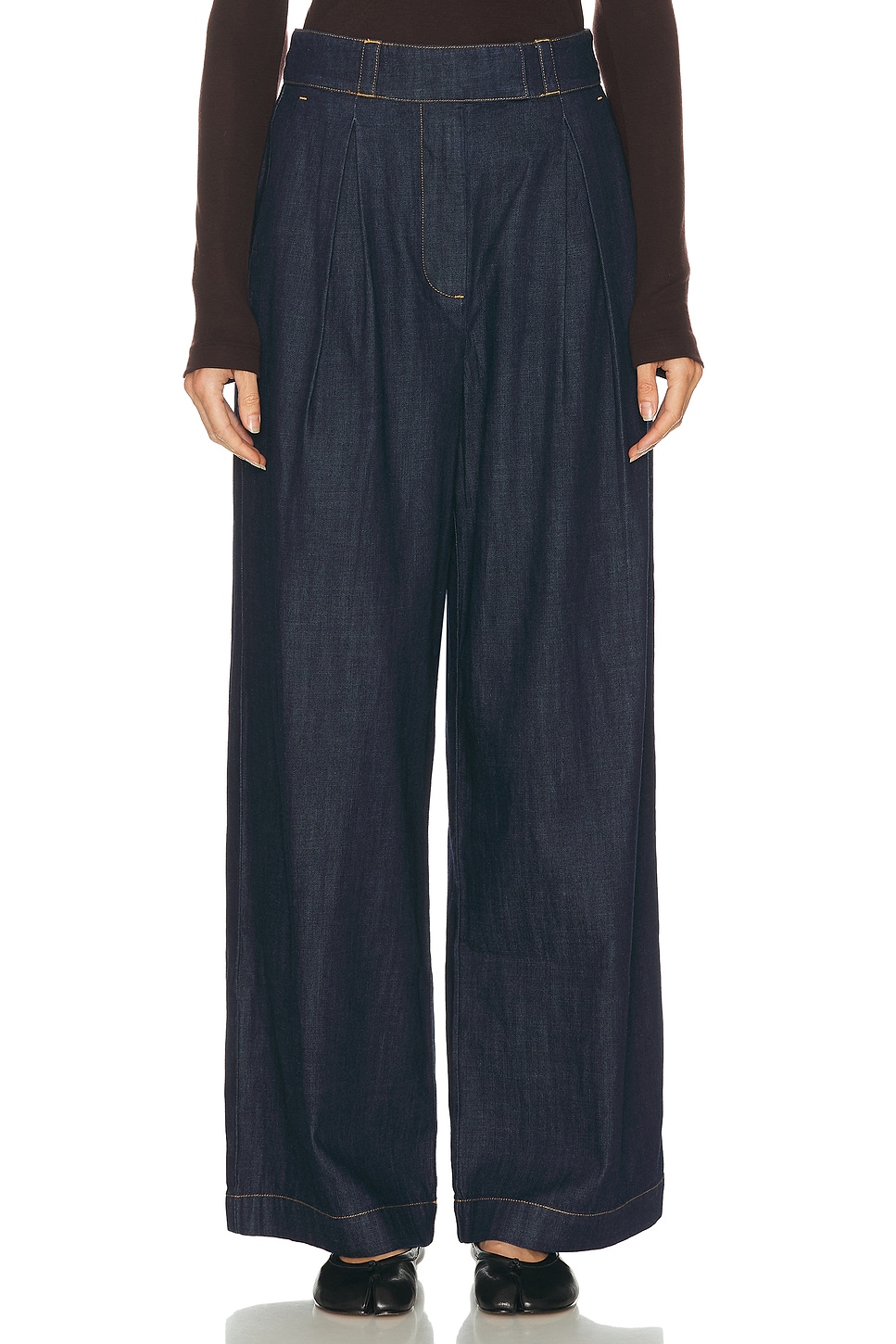 Jenni Kayne Denim Newport Trousers Dark Denim In Blue