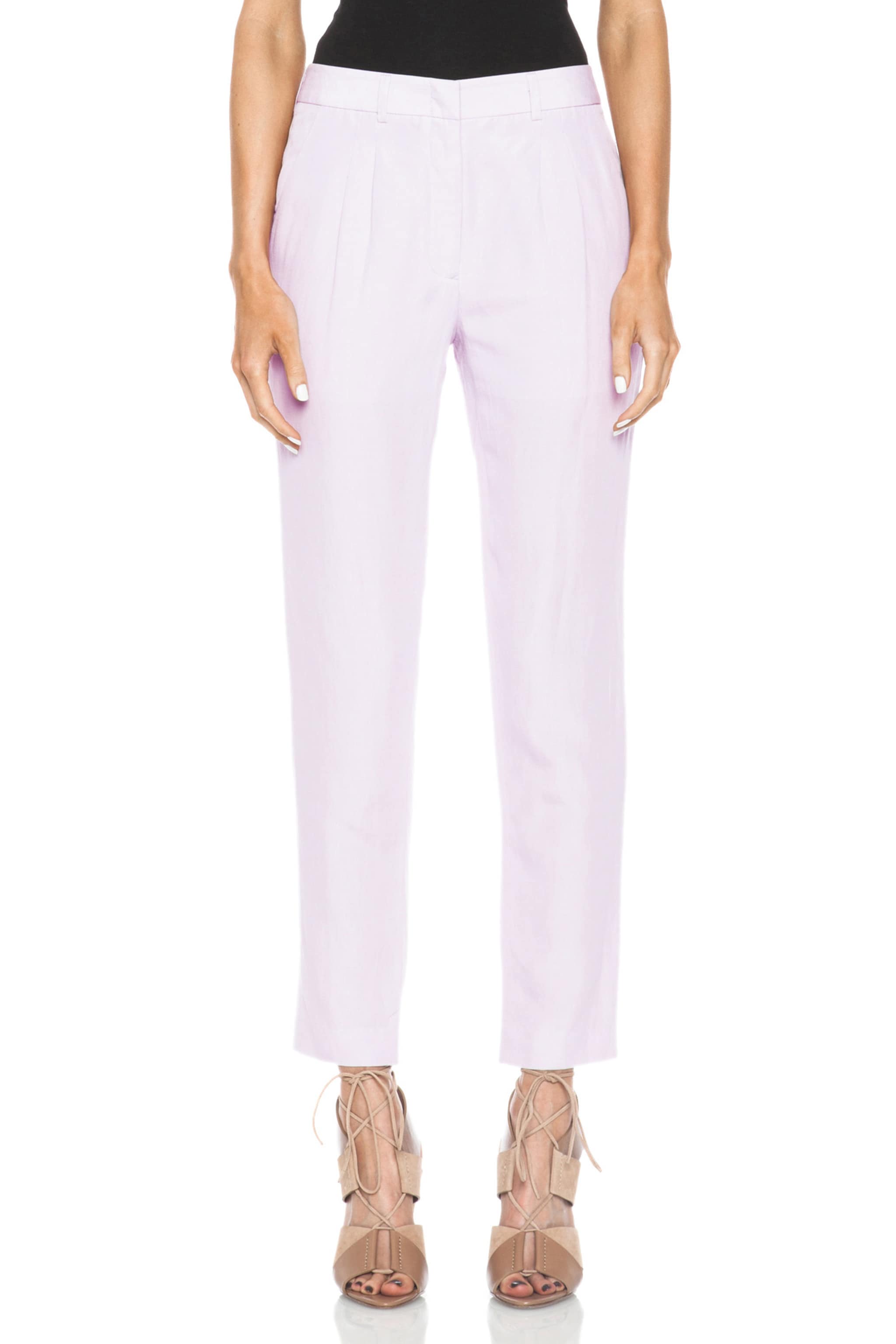 Image 1 of Jenni Kayne Pleated Silk-Blend Pant in Pink