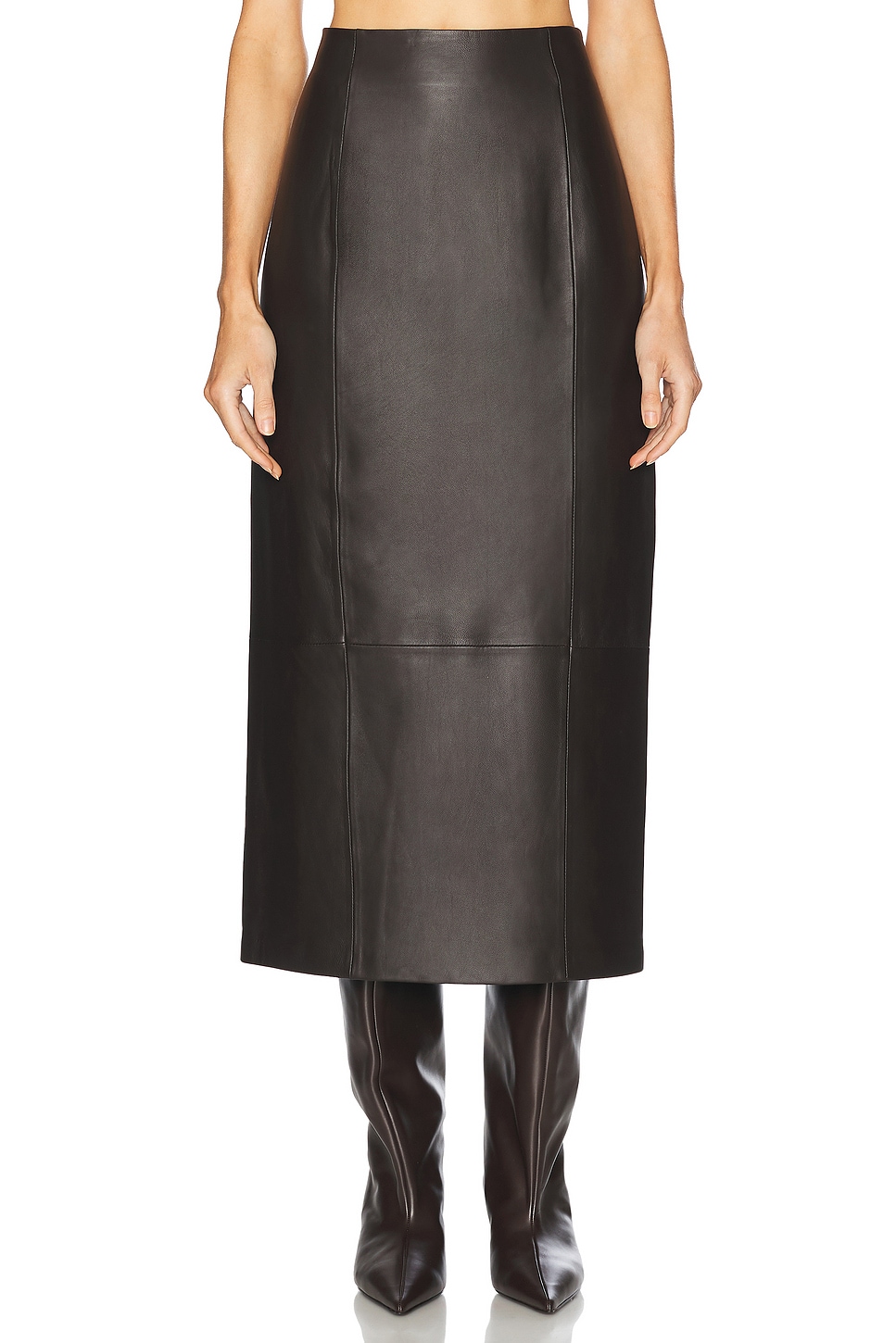 Leather Sienna Skirt in Chocolate