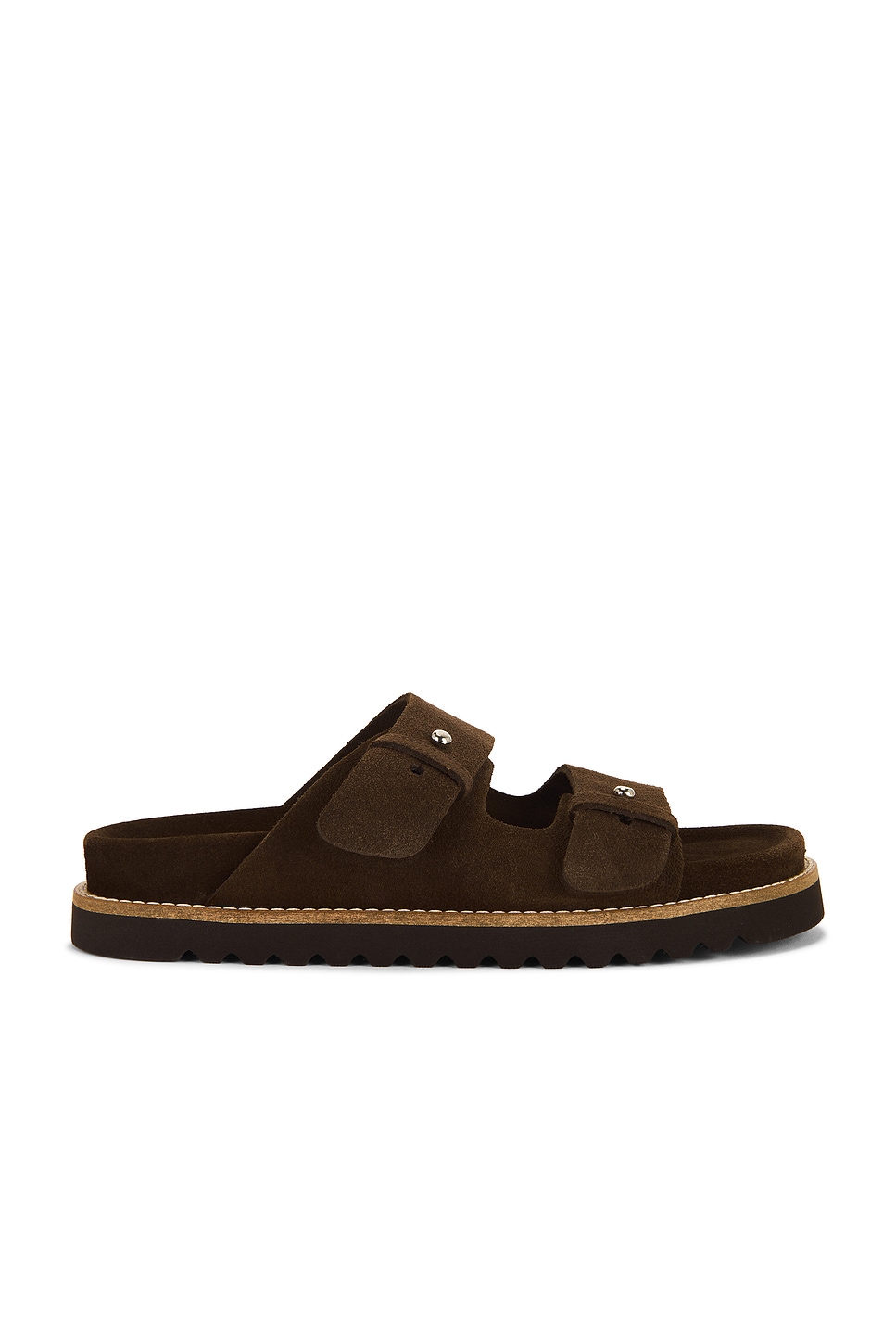 Image 1 of Jenni Kayne Suede Hutton Slide Sandal in Chocolate