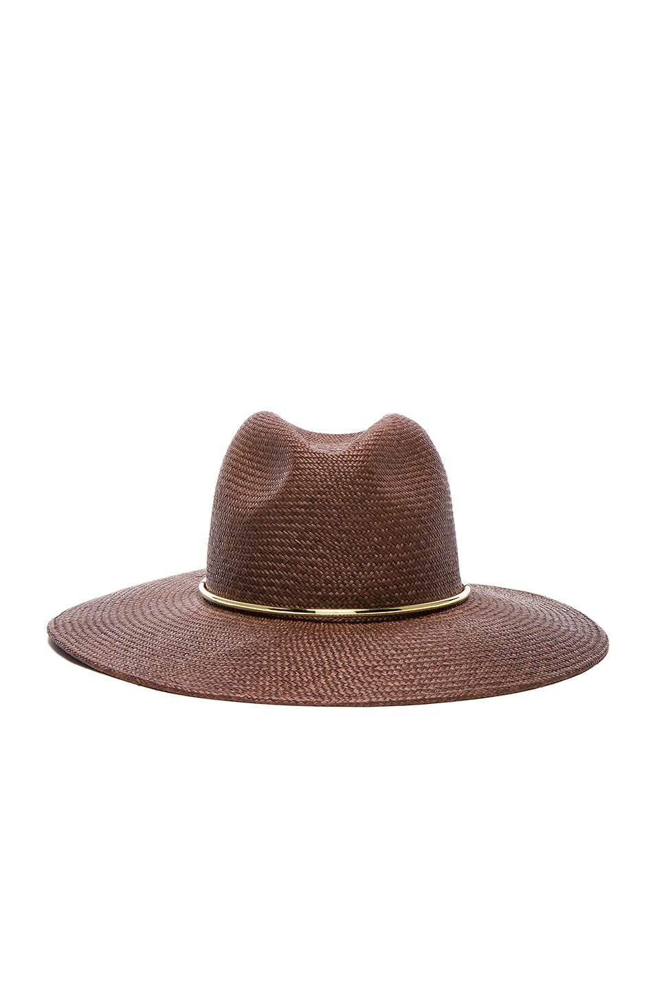 Image 1 of Janessa Leone FWRD Exclusive Agave Hat in Chestnut & Gold