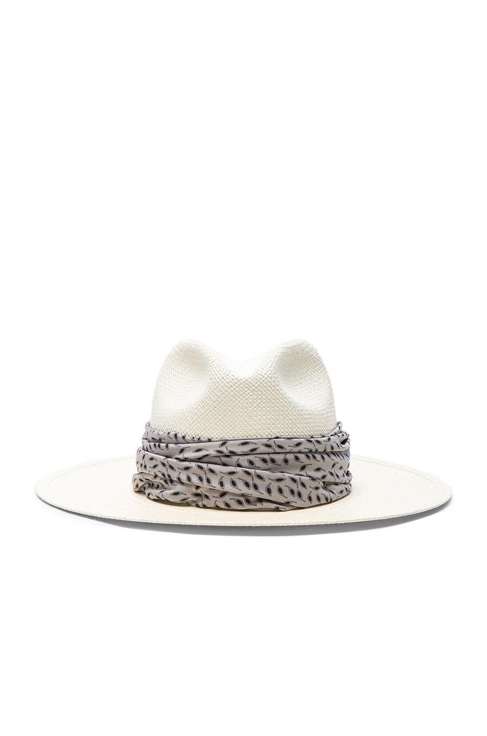 Image 1 of Janessa Leone Marine Short Brimmed Panama Hat in Bleach