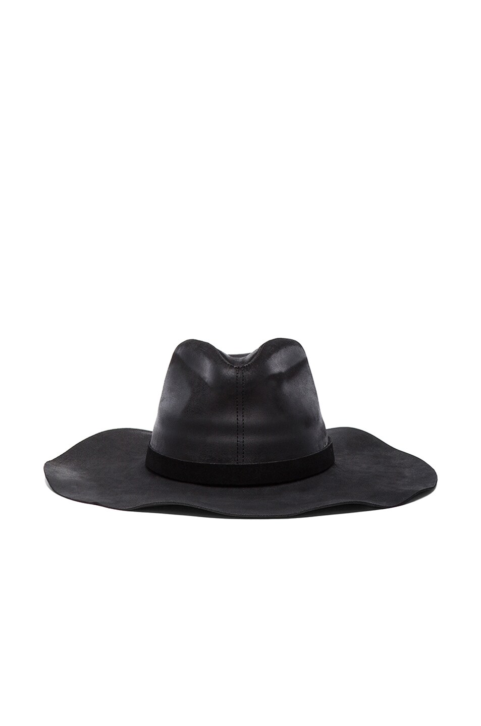 Image 1 of Janessa Leone Noel Leather Suede Hat in Charcoal Grey