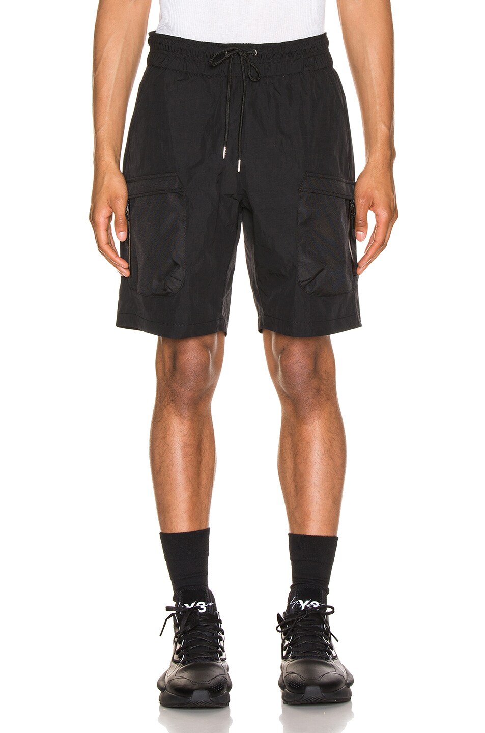 Image 1 of JOHN ELLIOTT Nylon Cargo Shorts in Black