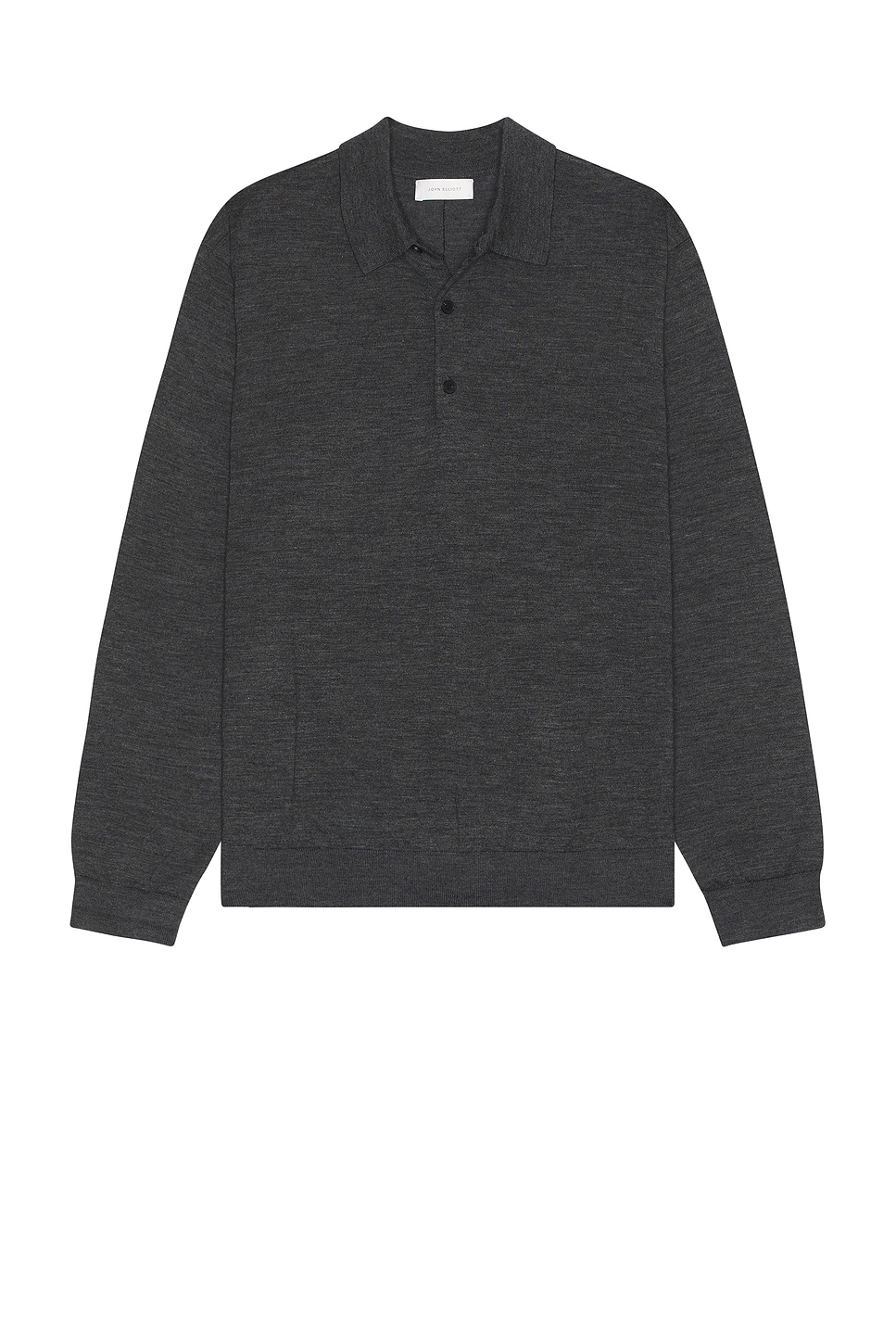 Image 1 of JOHN ELLIOTT Longsleeve Polo in Charcoal