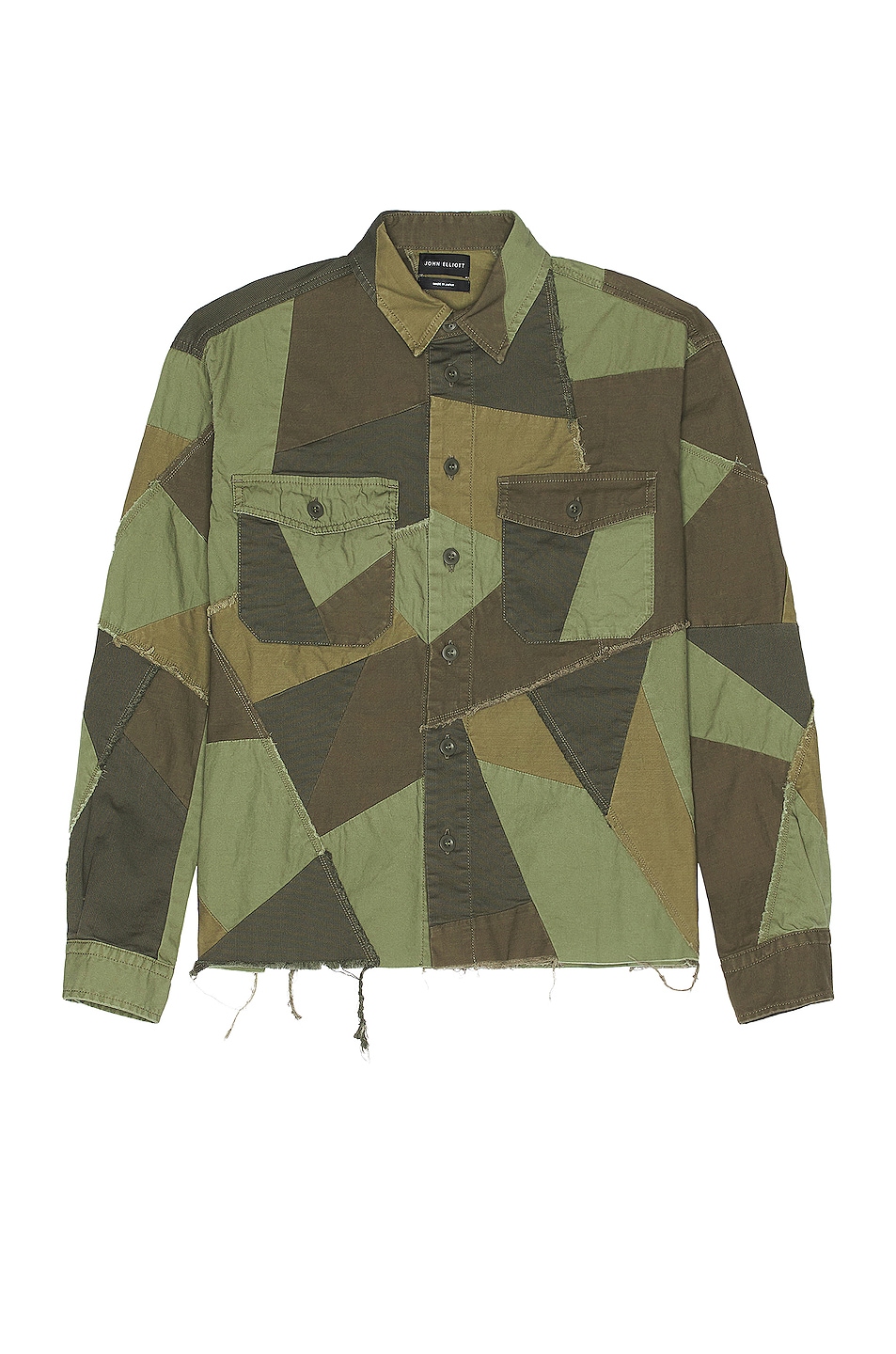 Image 1 of JOHN ELLIOTT Patchwork Military Shirt in Olive