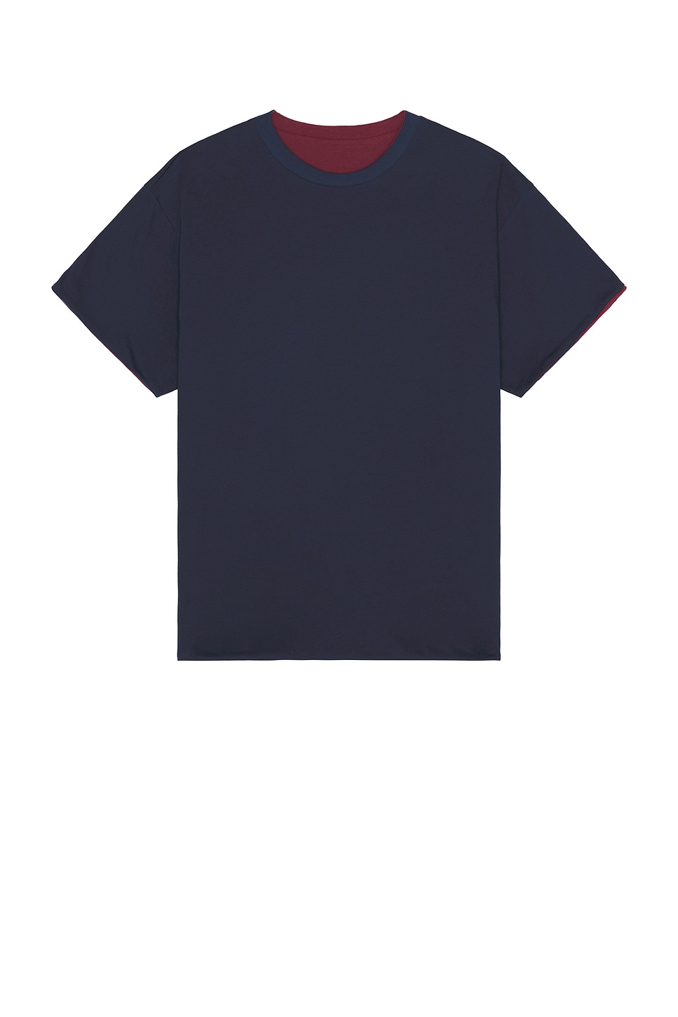 Image 1 of JOHN ELLIOTT Flip Jersey Tee in Navy & Oxblood