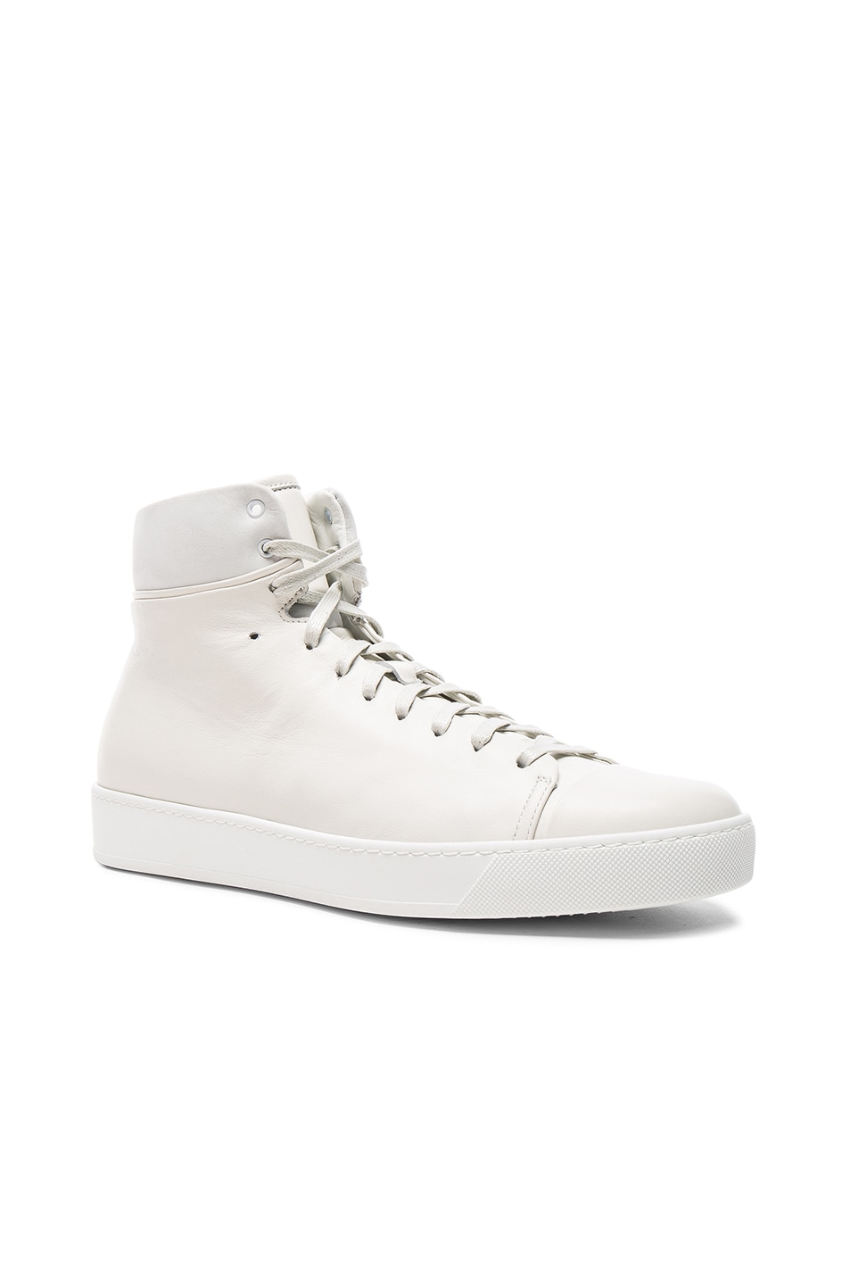 Image 1 of JOHN ELLIOTT Leather High Top Sneakers in White