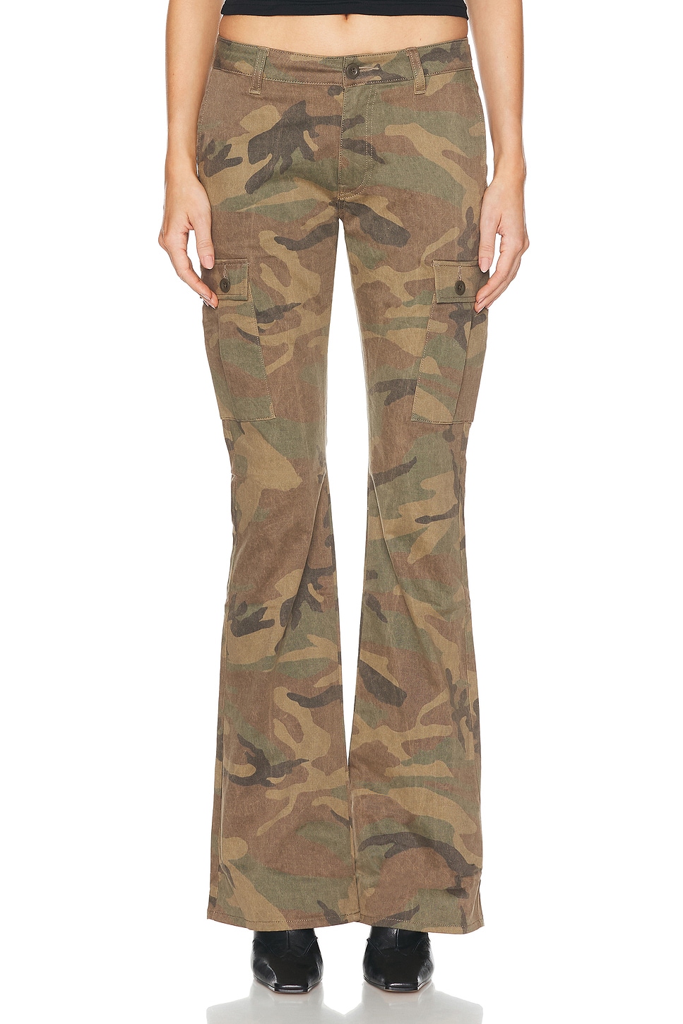 Riley Low Rise Utility Boot Pant in Army