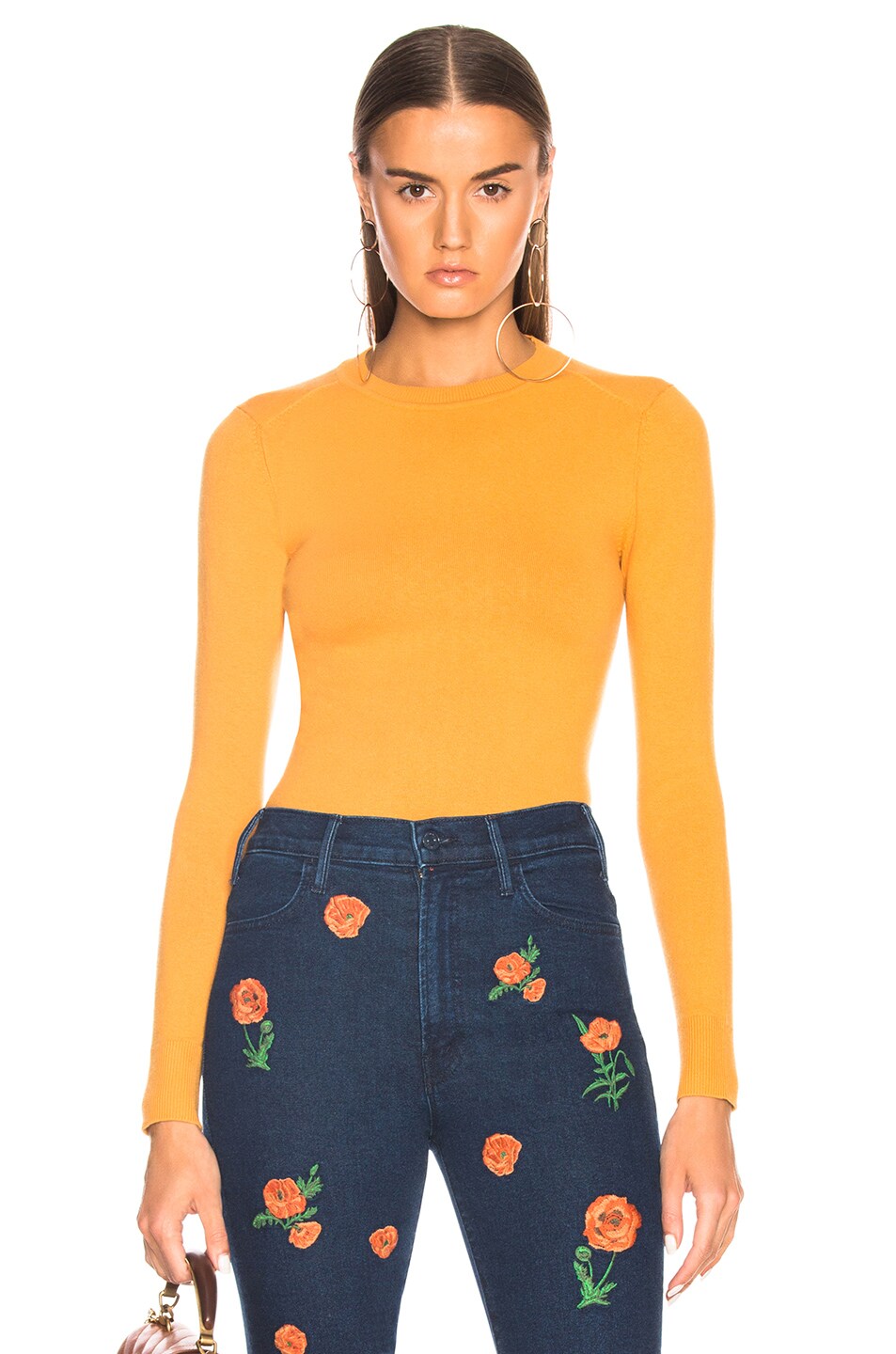 Image 1 of JoosTricot Bodycon Crew Neck Sweater in Turmeric