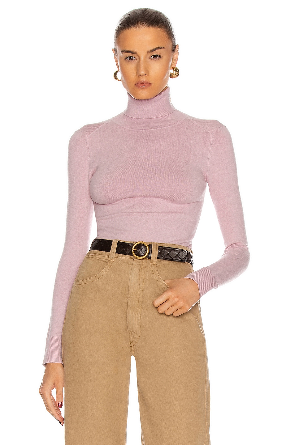 Image 1 of JoosTricot Long Sleeve Turtleneck Sweater in Cocoon
