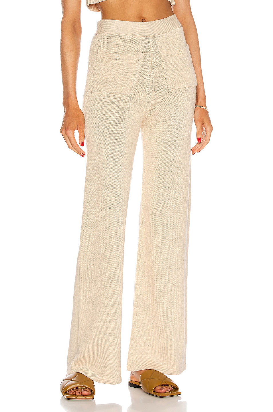 Image 1 of JoosTricot Solid Linen Pant in Sandstone