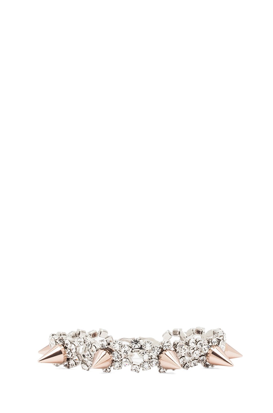 Image 1 of JOOMI LIM Crystal and Spike Bracelet in Crystal & Rose Gold