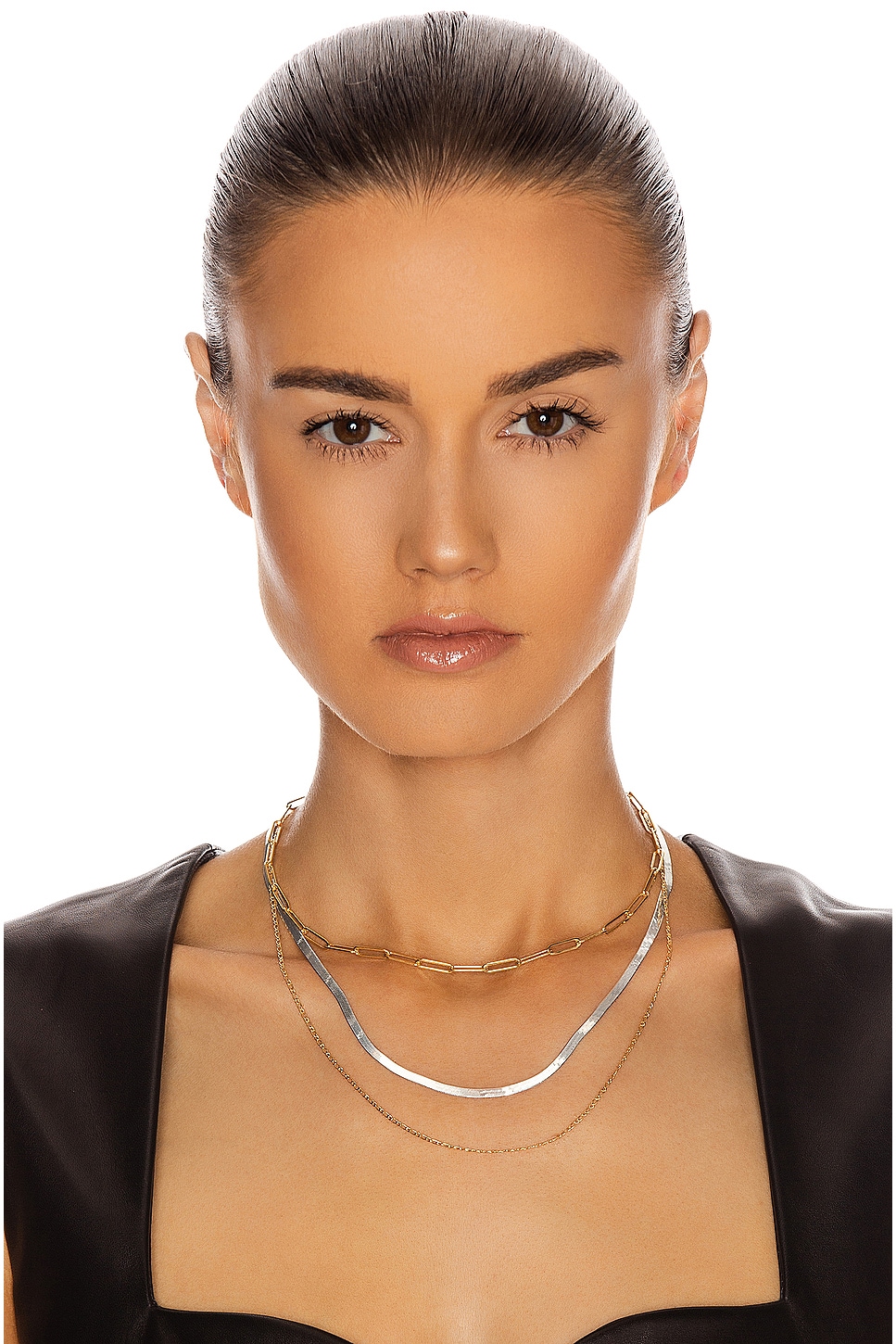 Jordan Road Jewelry for FWRD Samba Necklace Stack in Gold & Silver FWRD