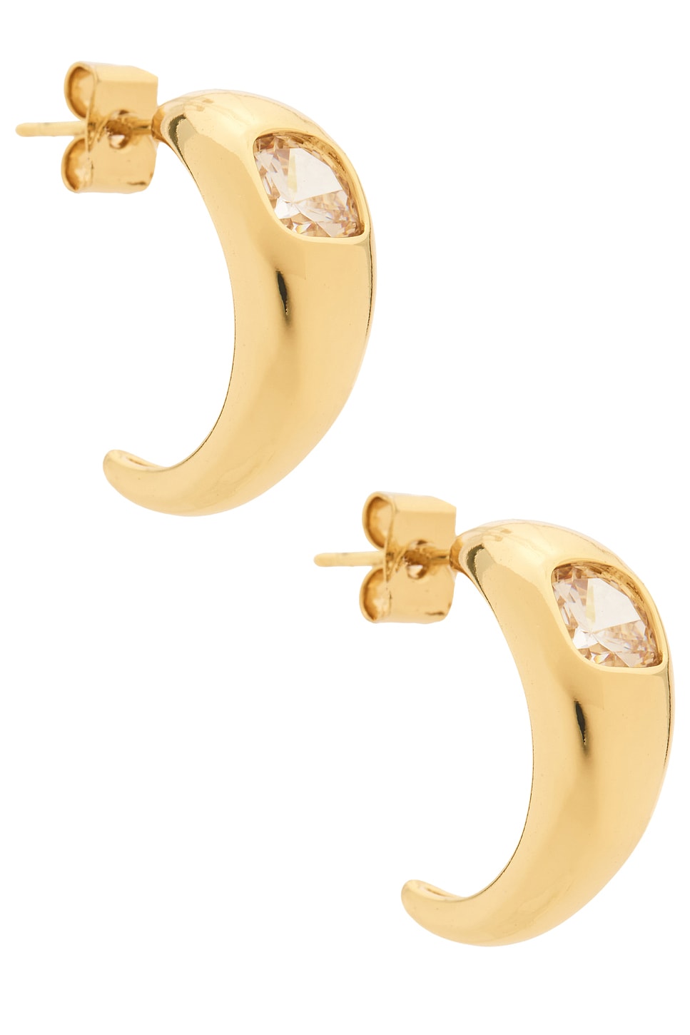 Image 1 of Jordan Road Olivia CZ Hoop Earrings in 14k Gold Plated Brass & CZ