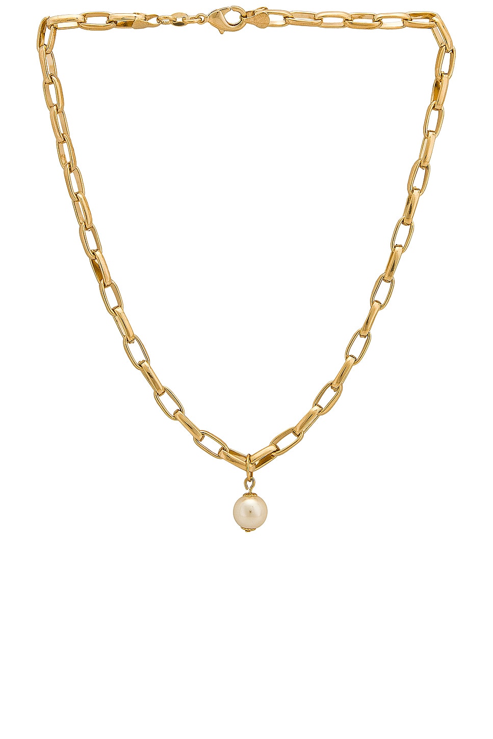 Image 1 of Jordan Road Jewelry Serafina Pearl Chain Necklace in Gold