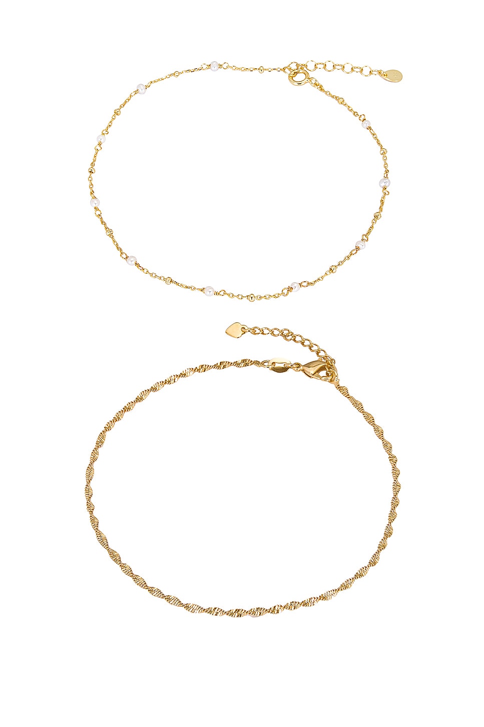 Image 1 of Jordan Road Jewelry Juliette & Fine Pearl Anklet Set in Gold