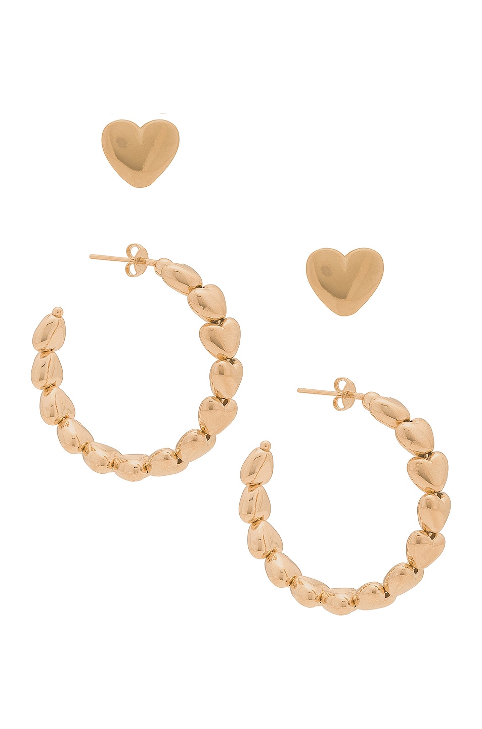 Image 1 of Jordan Road Jewelry Claire And Emilie Earrings Set in 18k Gold Plated Brass