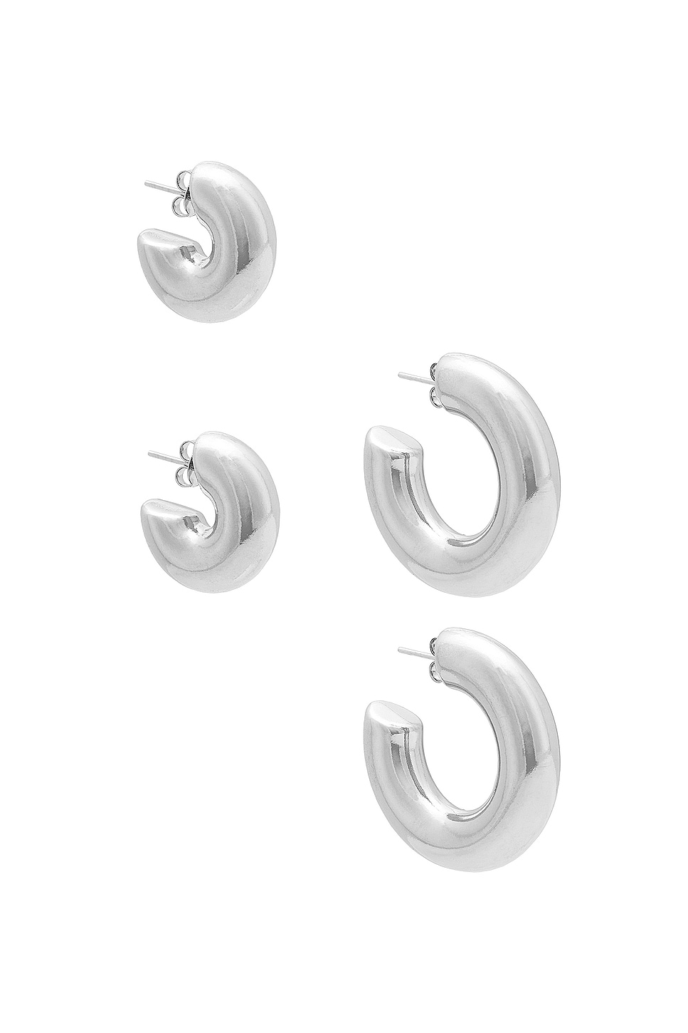 Image 1 of Jordan Road Jewelry Monaco Hoop Earring Set in Silver