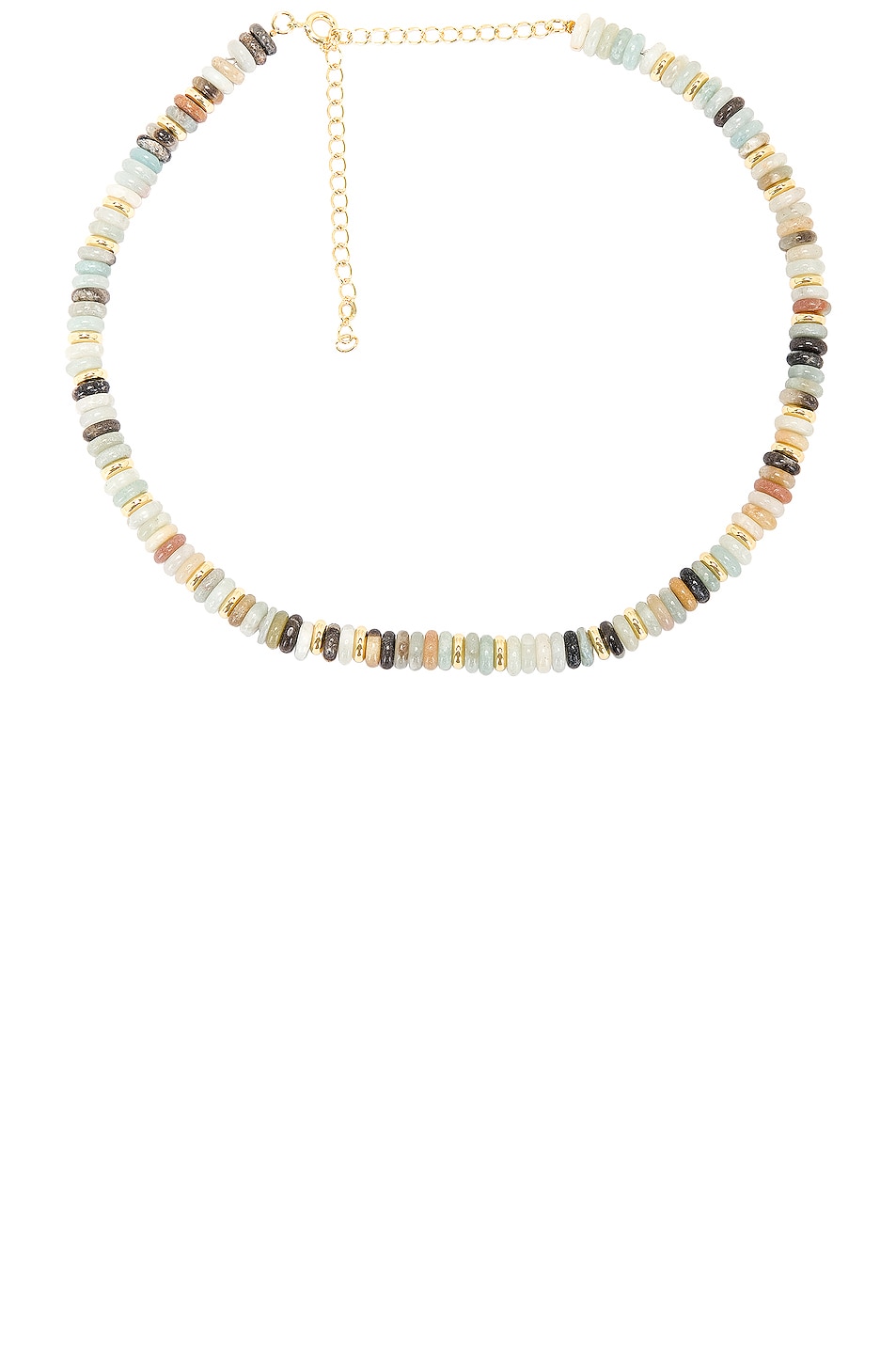 Image 1 of Jordan Road Jewelry Green Tequila Sunrise Necklace in 14k Gold Plated Brass & Semi Precious Stones