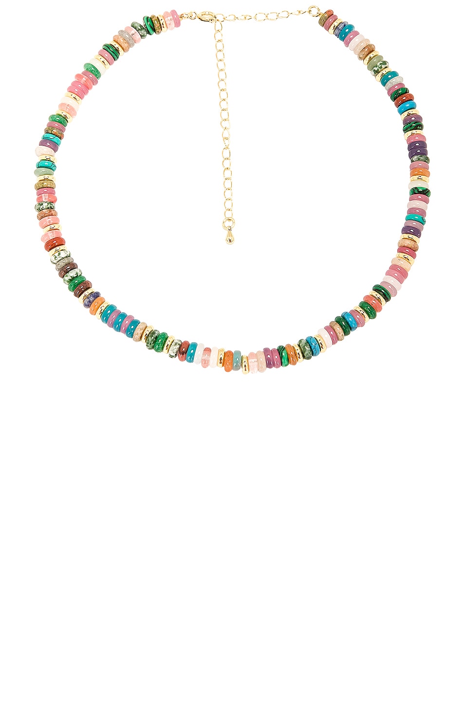 Image 1 of Jordan Road Jewelry Multi Tequila Sunrise Necklace in 14k Gold Plated Brass & Semi Precious Stones