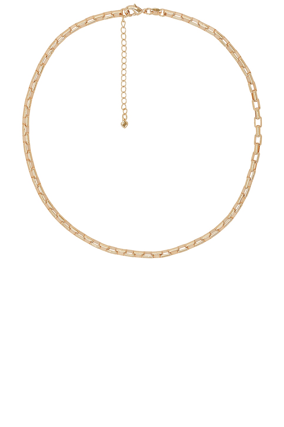 Elongated Box Necklace in Metallic Gold