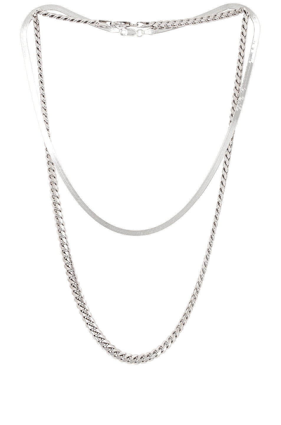 Image 1 of Jordan Road Jewelry for FWRD Chelsea Necklace Stack in Silver
