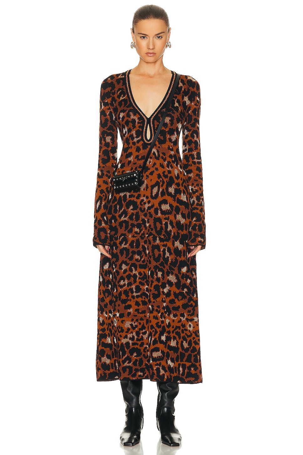 Image 1 of Johanna Ortiz Amur Midi Dress in Leopard
