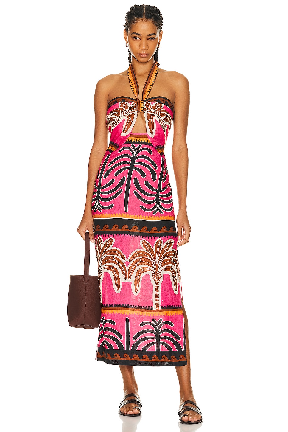 Image 1 of Johanna Ortiz Unexpected Symbolism Ankle Dress in Serengeti Pink