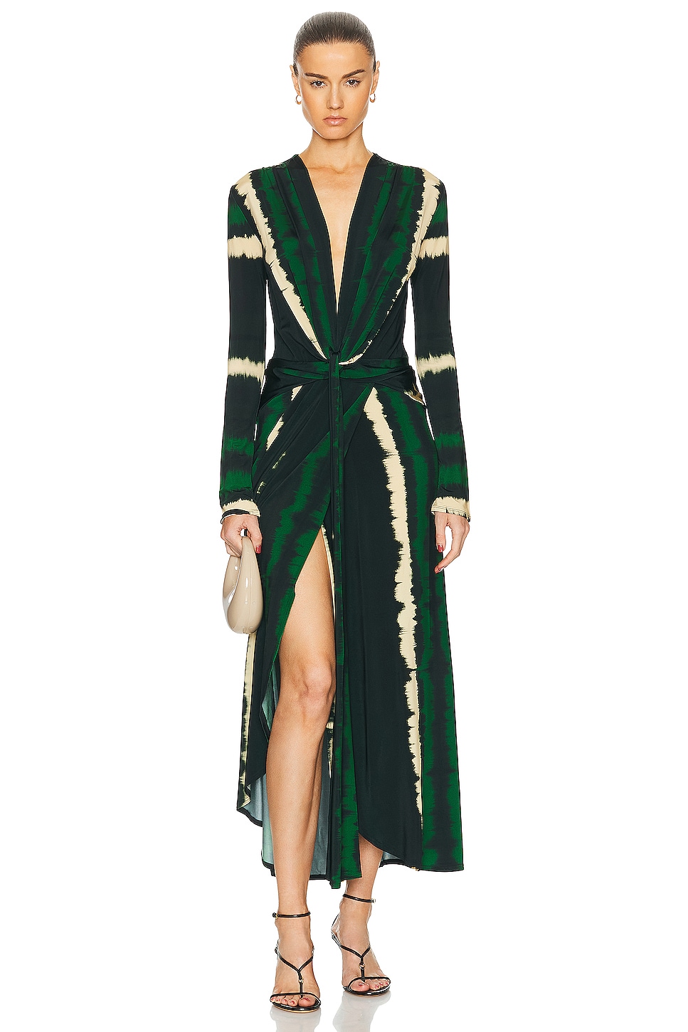Image 1 of Johanna Ortiz Mito De Selva Ankle Dress in Dyes Green & Ecru