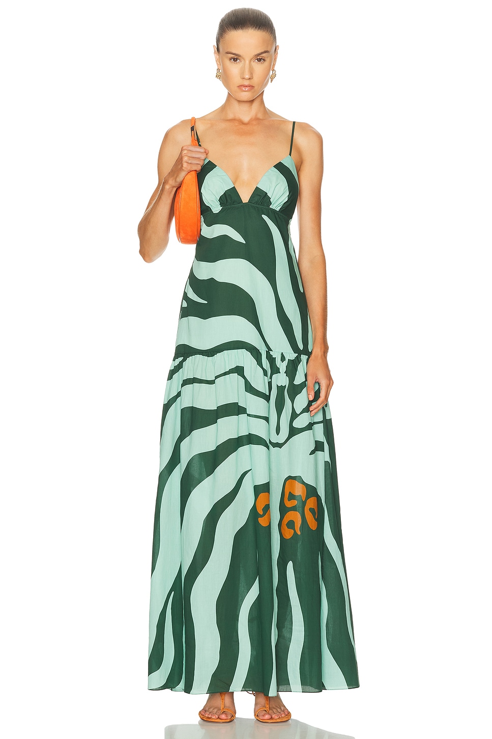 Johanna Ortiz Zebra-print Tiered Maxi Dress In Multi