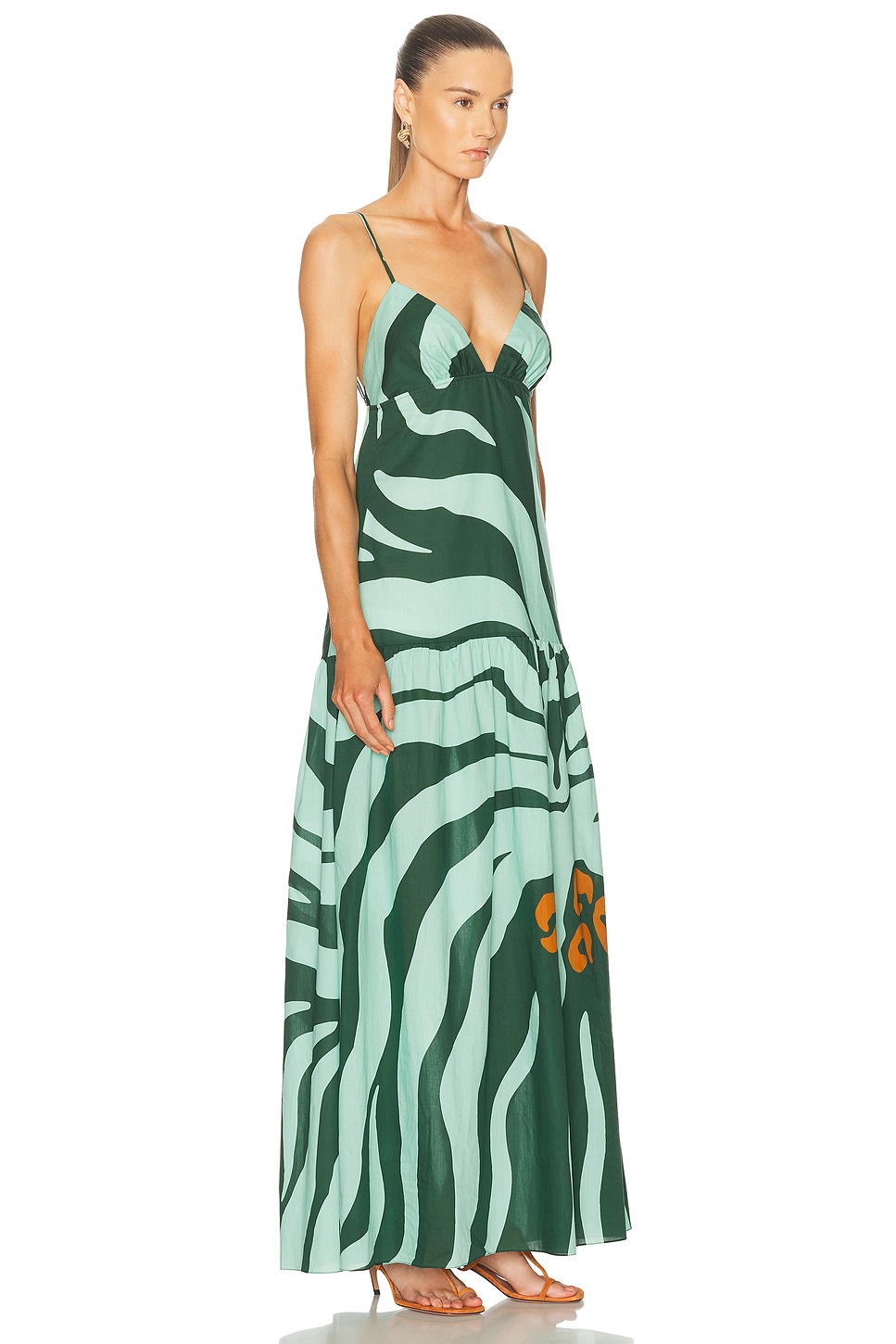 Johanna Ortiz Zebra-print Tiered Maxi Dress In Multi