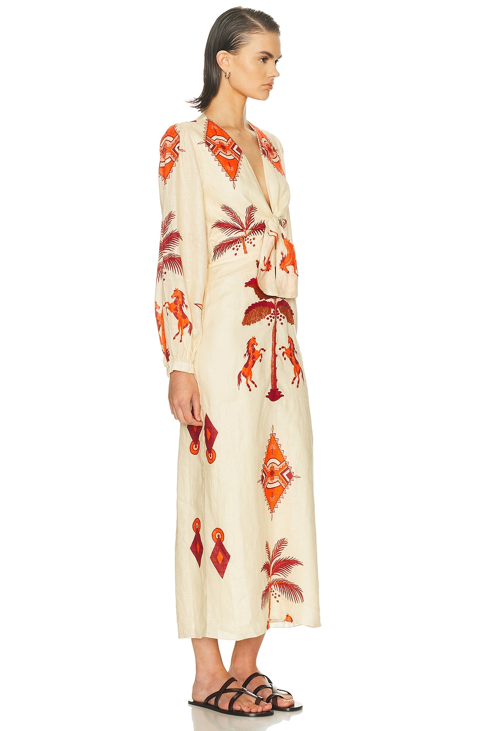 Johanna Ortiz Across Paradise Ankle Dress In White