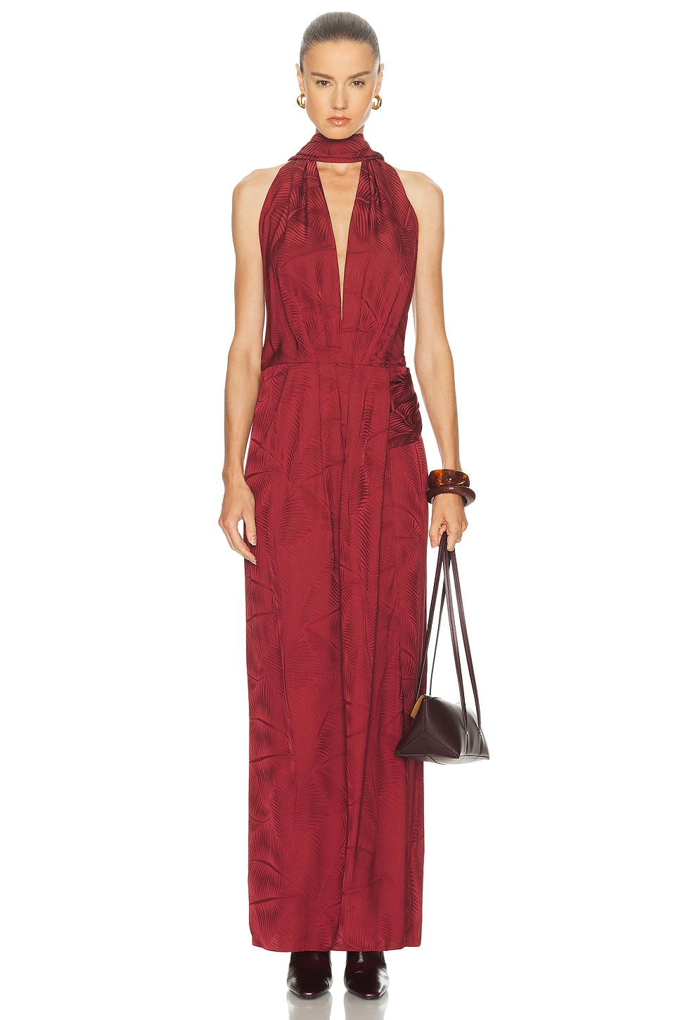 Johanna Ortiz Wildly Beautiful Maxi Dress In Burgundy