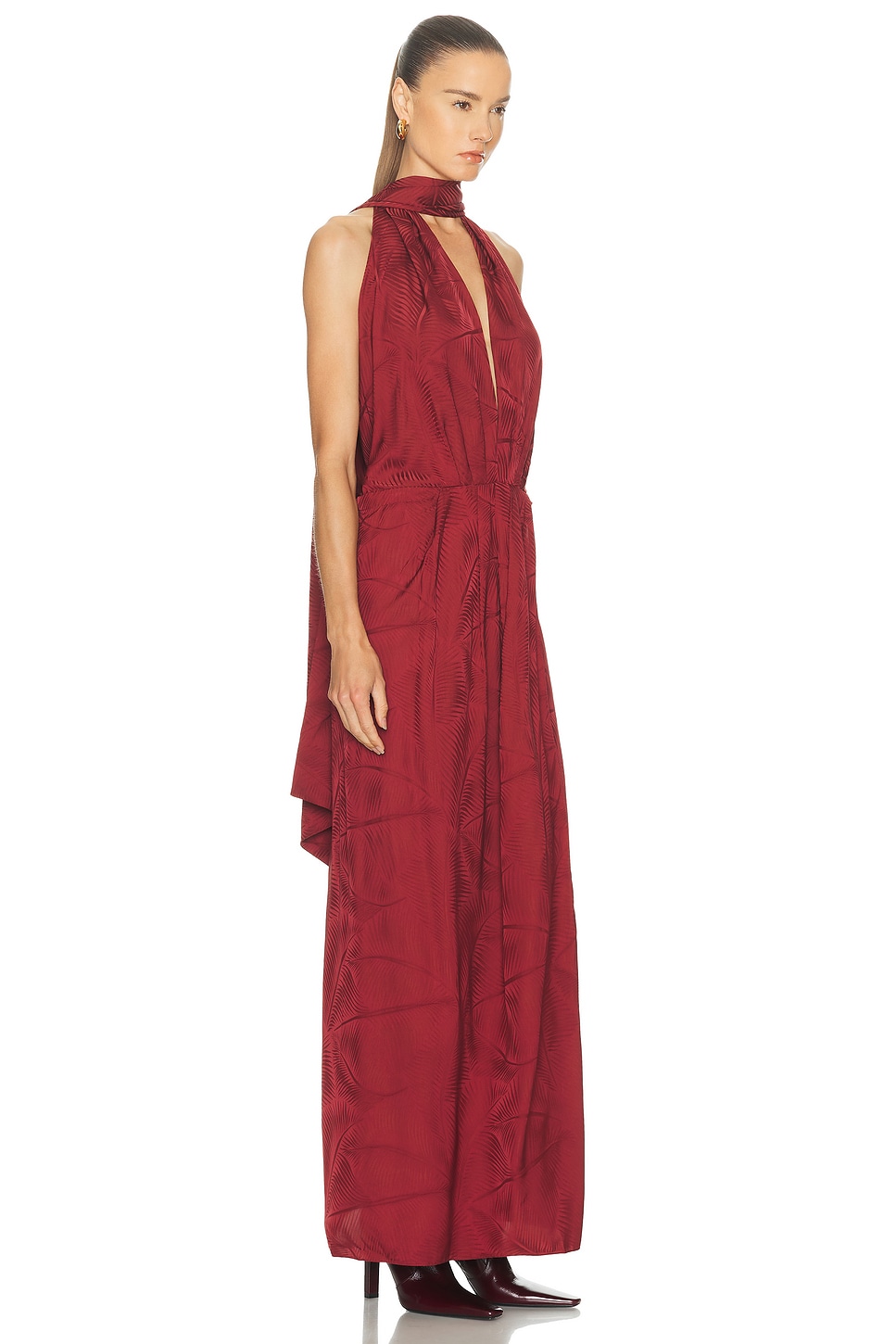 Johanna Ortiz Wildly Beautiful Maxi Dress In Burgundy
