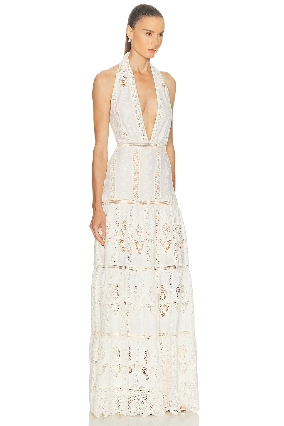 Johanna Ortiz Luz Tropical Maxi Dress In White