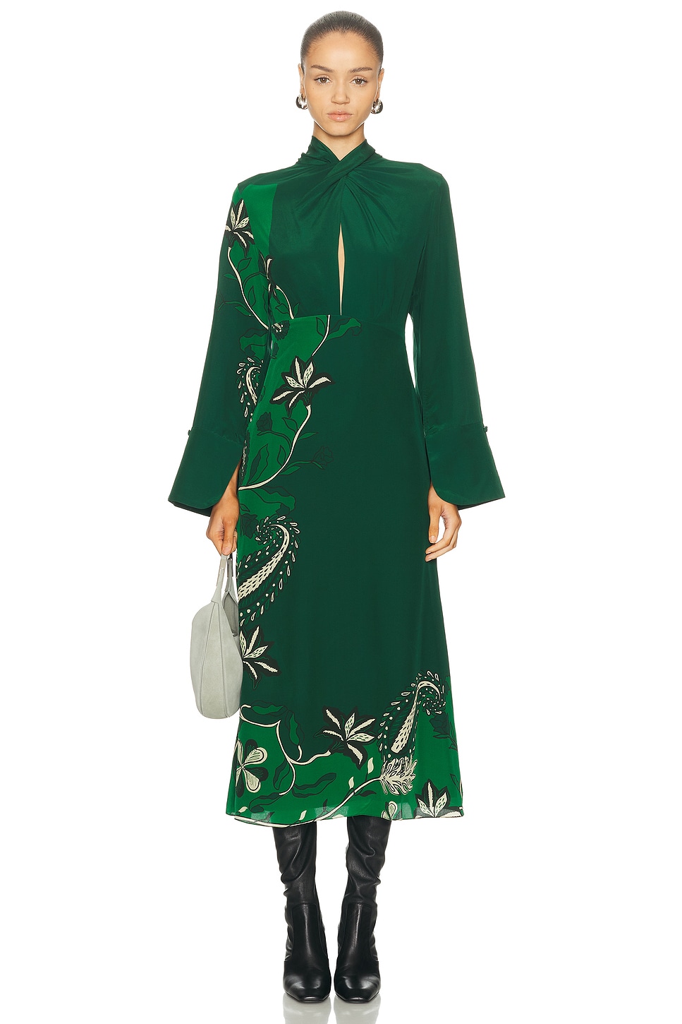 Johanna Ortiz Interdimensional Ankle Dress In Green