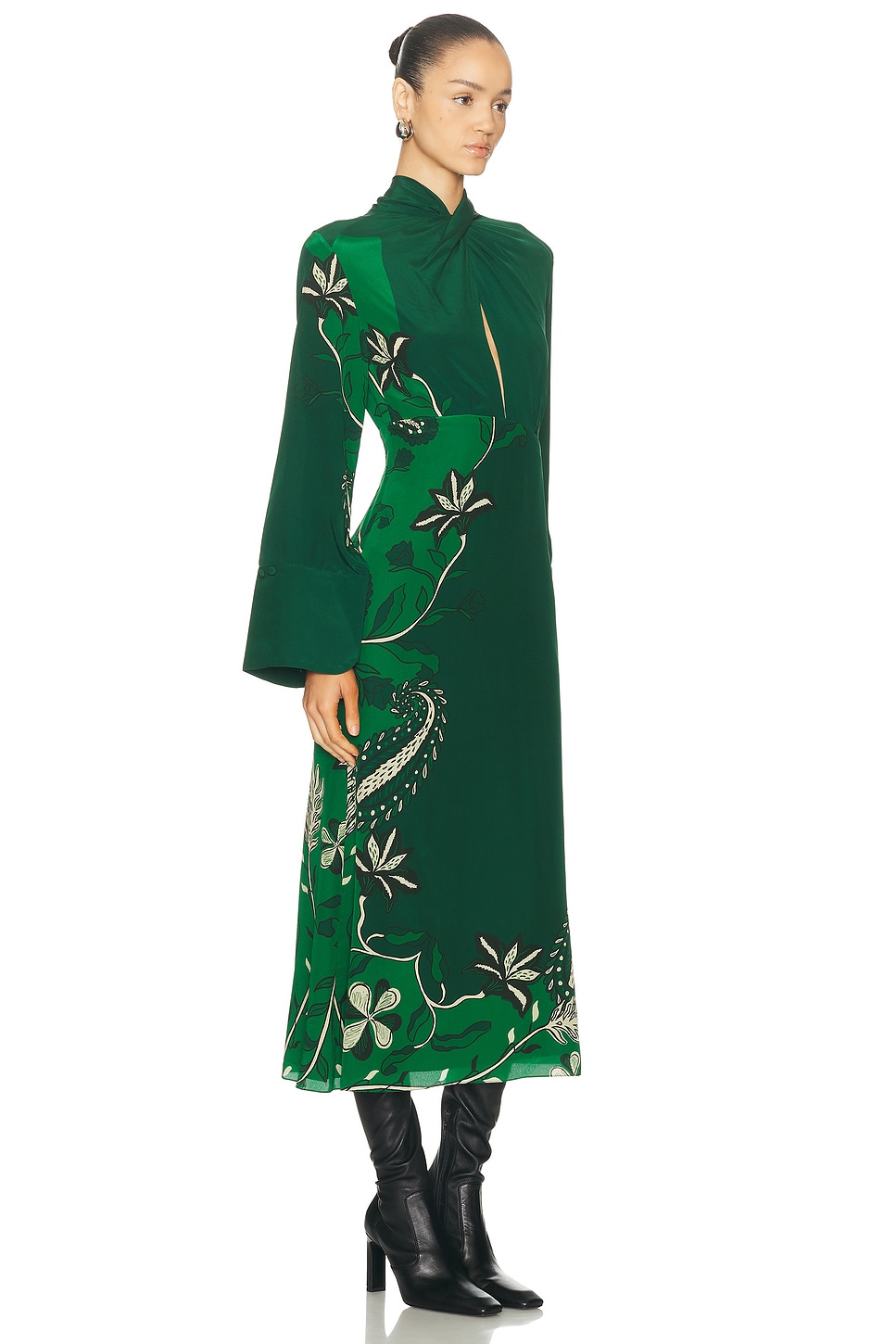 Johanna Ortiz Interdimensional Ankle Dress In Green