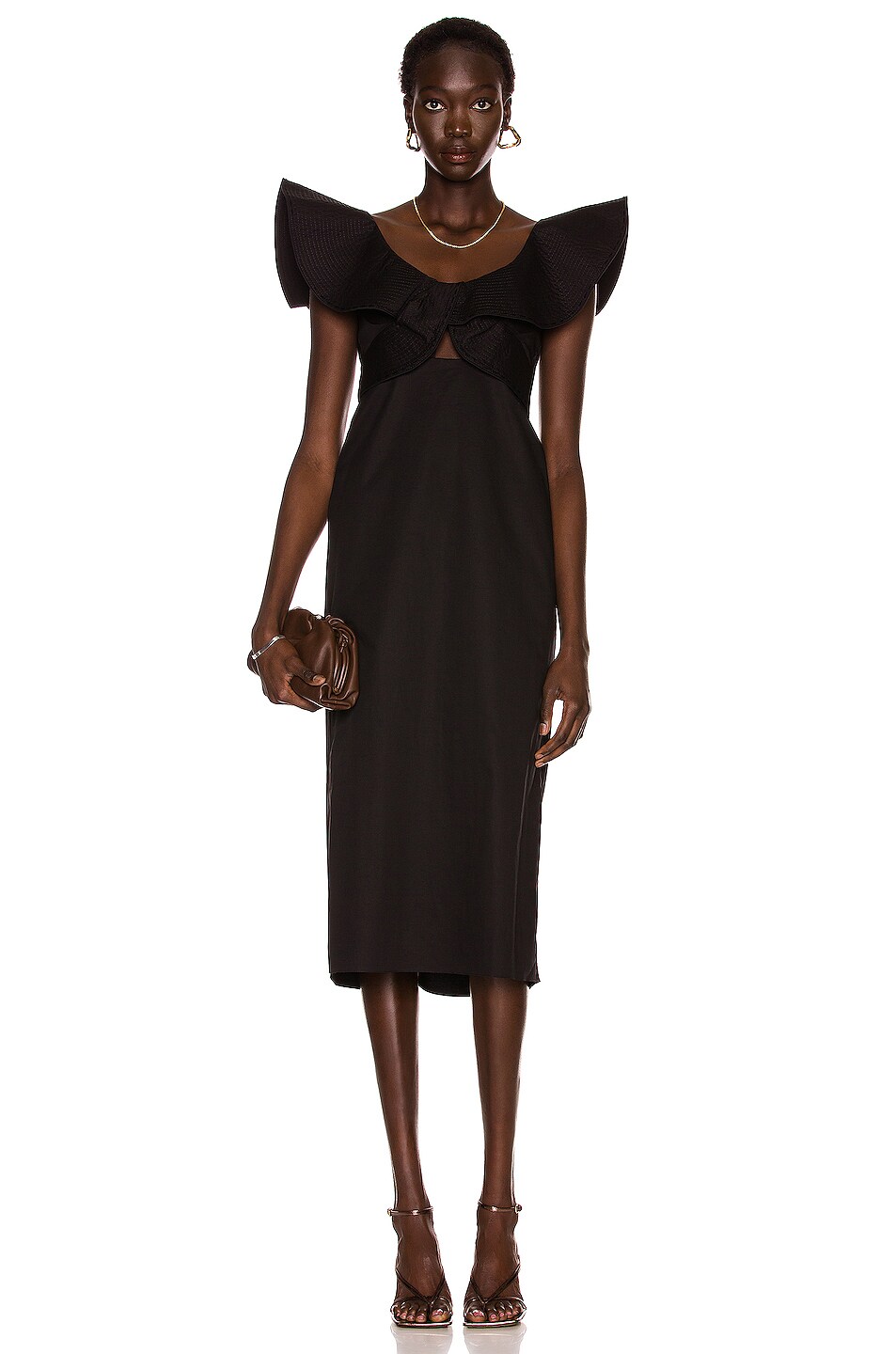 Image 1 of Johanna Ortiz The Magic Of Silence Midi Dress in Black