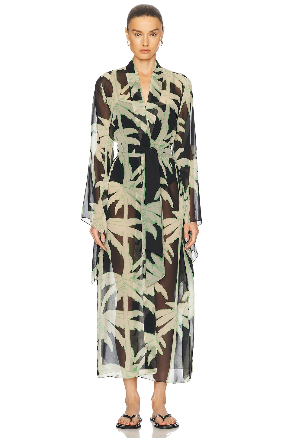 Johanna Ortiz The Passing Storm Kimono In Ecru & Mint