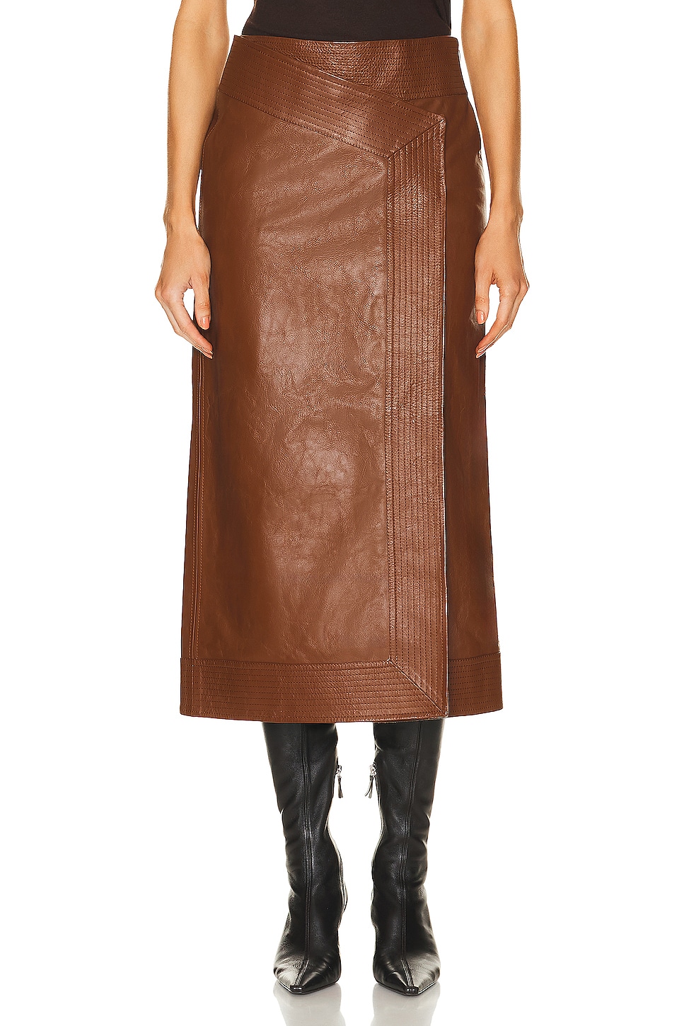 Image 1 of Johanna Ortiz Winter Scents Midi Skirt in Camel