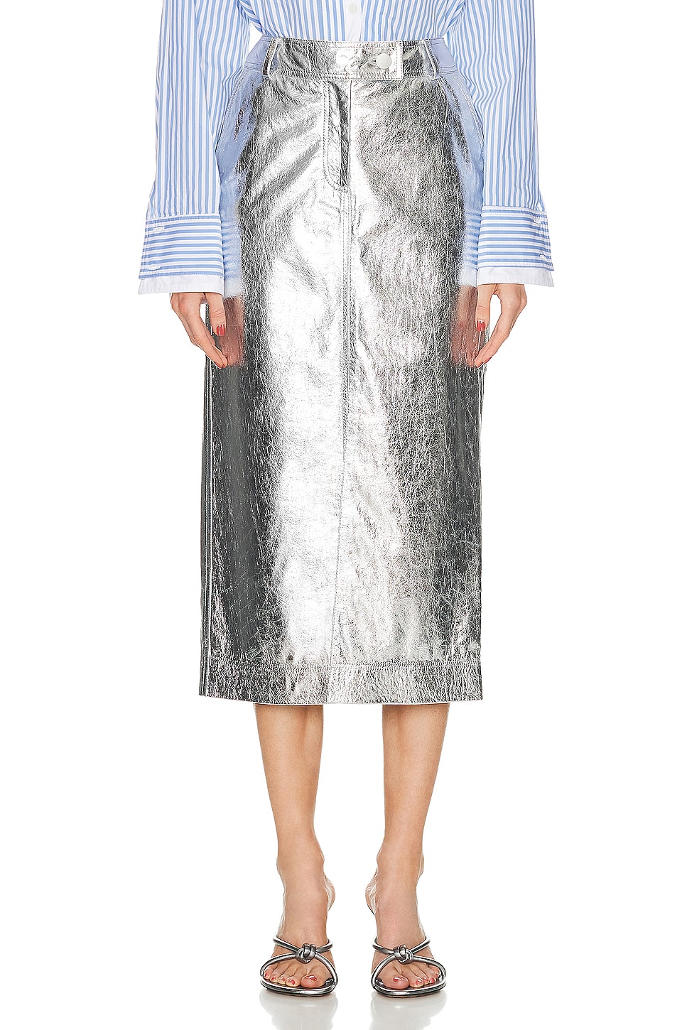 Image 1 of Johanna Ortiz Epic Statement Ankle Skirt in Silver