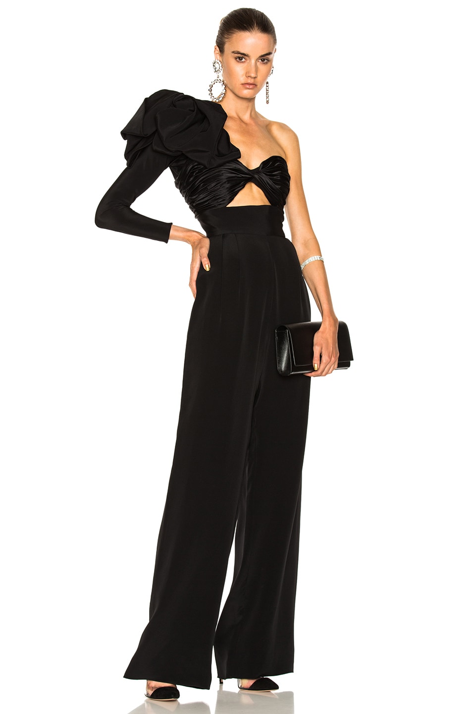Image 1 of Johanna Ortiz Love Spell Silk Crepe Jumpsuit in Black