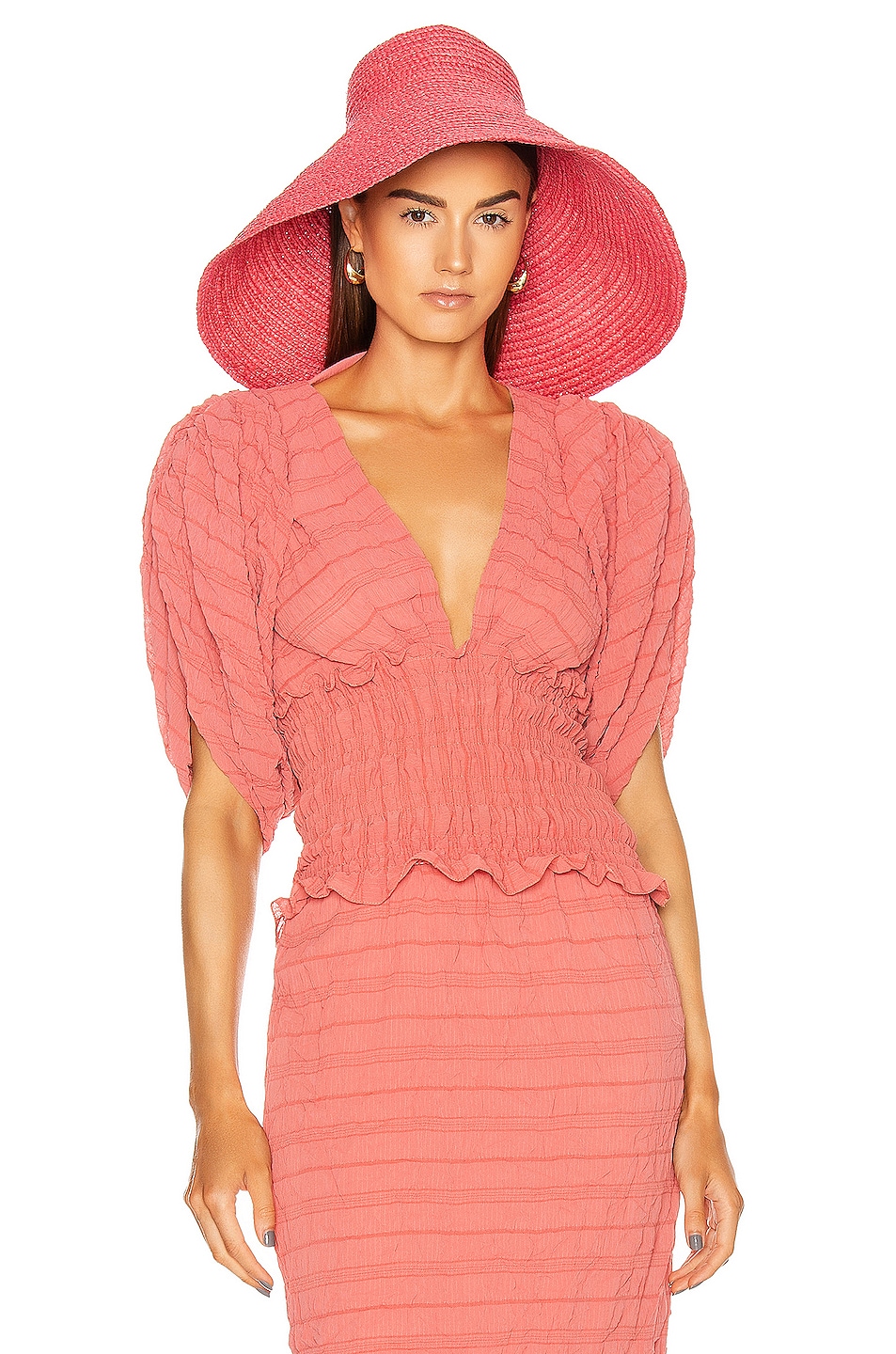 Image 1 of Johanna Ortiz A Woven World Ruched Top in Vintage Rose